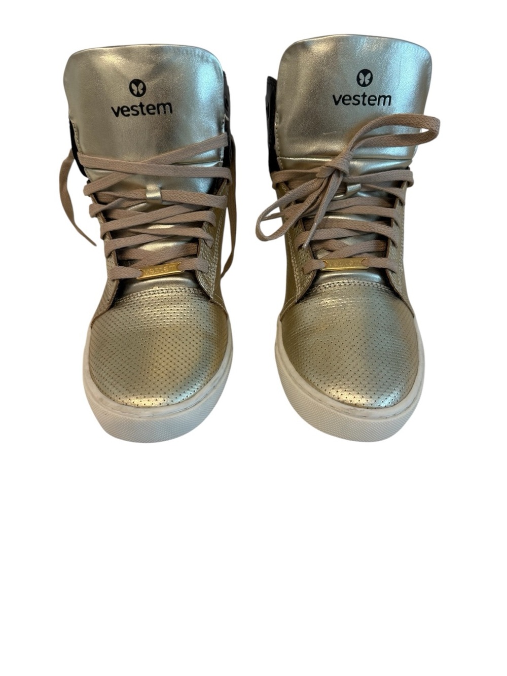 Vestem Women's Metallic Gold High-Top Sneakers